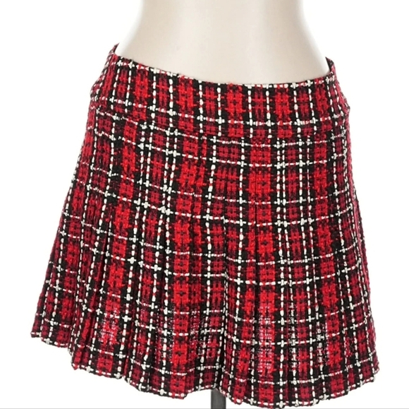 Alice & Olivia Mera Plaid School Girl Mini Pleated Skirt NWT Size 10 - Picture 1 of 3